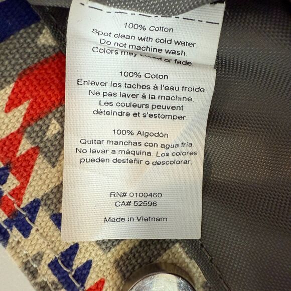 KAVU Keepalong Crossbody Bag Geometric Print Red Blue Gray Rope Strap - Picture 4 of 12